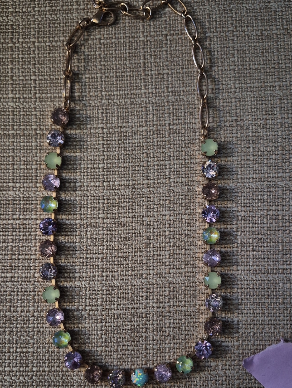 Mariana Gold-Tone Lavender & Mint Crystal Necklace